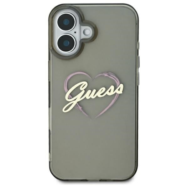 Guess IML Heart dėklas iPhone 16 Plus – juodas -- iPhone 16 Plus