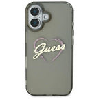 Guess IML Heart dėklas iPhone 16 Plus – juodas -- iPhone 16 Plus