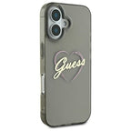 Guess IML Heart dėklas iPhone 16 Plus – juodas -- iPhone 16 Plus