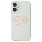 Guess IML Heart dėklas iPhone 16 Plus – skaidrus