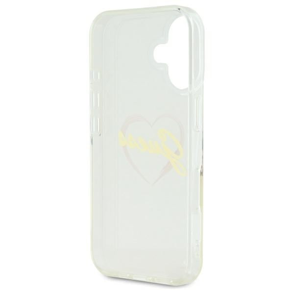 Guess IML Heart dėklas iPhone 16 Plus – skaidrus