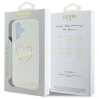 Guess IML Heart dėklas iPhone 16 Plus – skaidrus