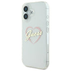 Guess IML Heart dėklas iPhone 16 – skaidrus