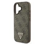 Guess odinis dėklas su dirželiu iPhone 16 – rudas