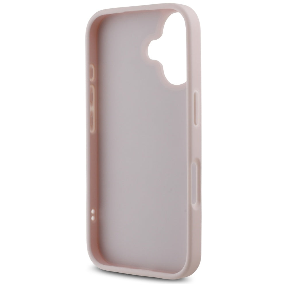 Guess Quilted Metal Logo dėklas iPhone 16 – rožinis -- iPhone 16