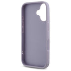 Guess Quilted Metal Logo dėklas iPhone 16 – šviesiai violetinis