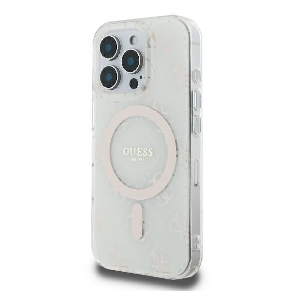 Guess MagSafe dėklas iPhone 16 Pro – baltas