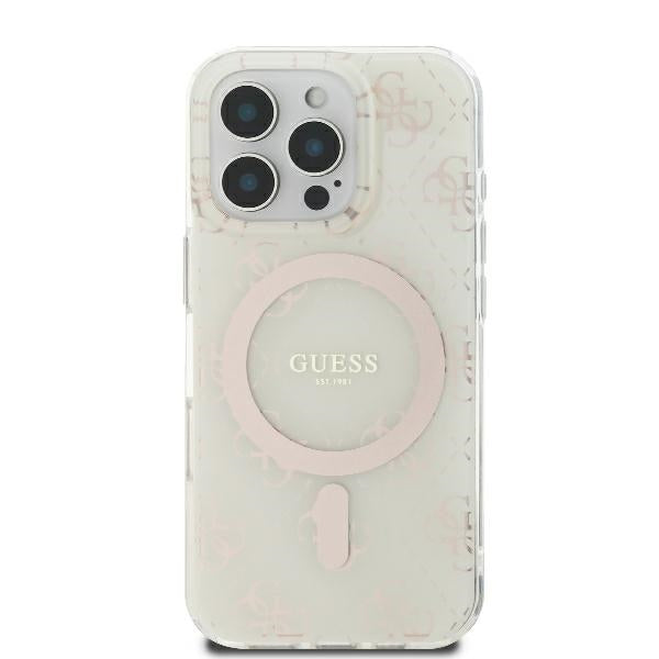 Guess MagSafe dėklas iPhone 16 Pro – baltas