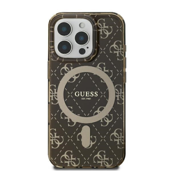 Guess MagSafe dėklas iPhone 16 Pro – rudas
