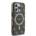 Guess MagSafe dėklas iPhone 16 Pro – rudas