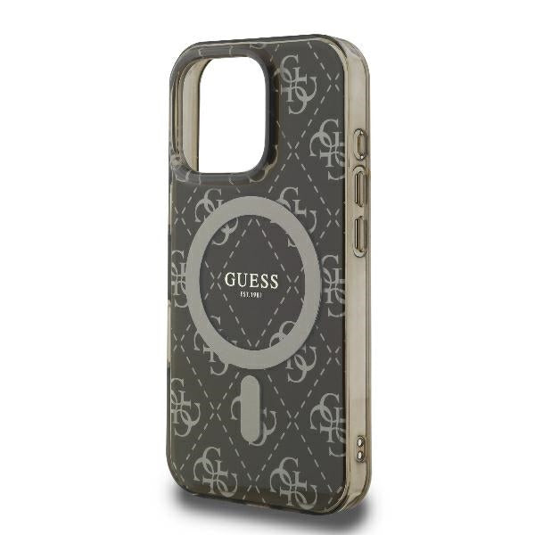Guess MagSafe dėklas iPhone 16 Pro – rudas