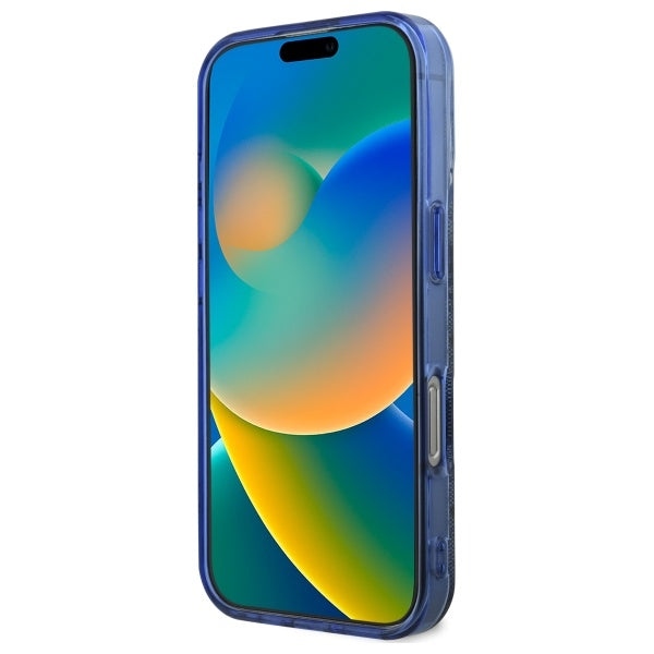 Guess MagSafe dėklas iPhone 16 Pro – mėlynas