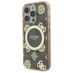 Guess IML Peony 4G MagSafe dėklas iPhone 16 Pro – rudas