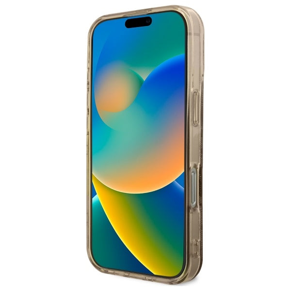 Guess IML Peony 4G MagSafe dėklas iPhone 16 Pro – rudas