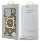 Guess IML Peony 4G MagSafe dėklas iPhone 16 Pro – rudas
