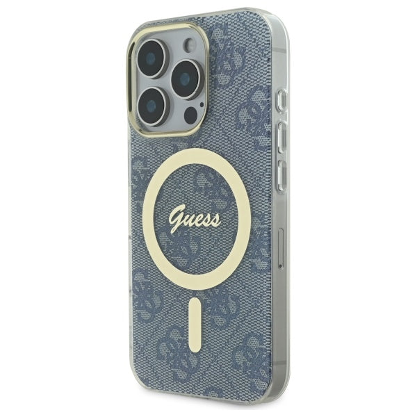 Guess MagSafe dėklas iPhone 16 Pro – mėlynas