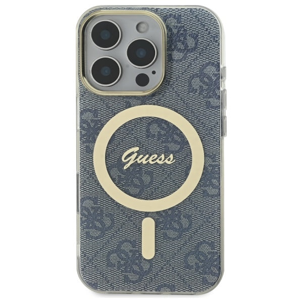 Guess MagSafe dėklas iPhone 16 Pro – mėlynas