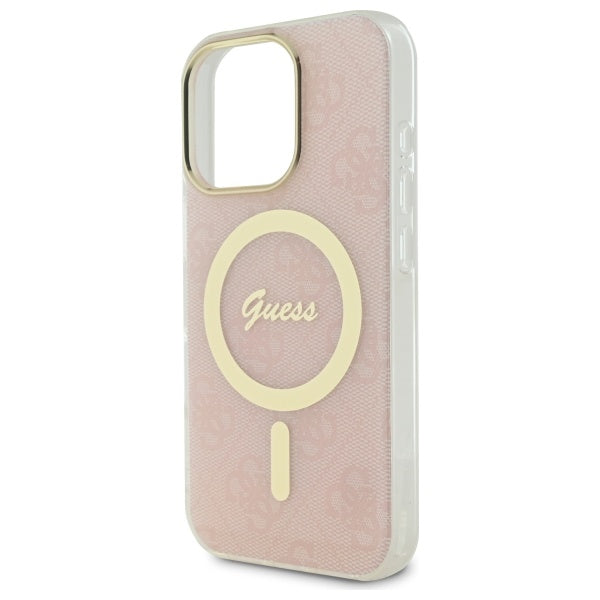 Guess MagSafe dėklas iPhone 16 Pro – rožinis
