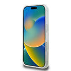 Guess GUHMP16LHFGERET iPhone 16 Pro 6.3" skaidrus kietas dėklas IML Blizgučių ratas MagSafe