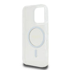 Guess GUHMP16LHFGERET iPhone 16 Pro 6.3" skaidrus kietas dėklas IML Blizgučių ratas MagSafe