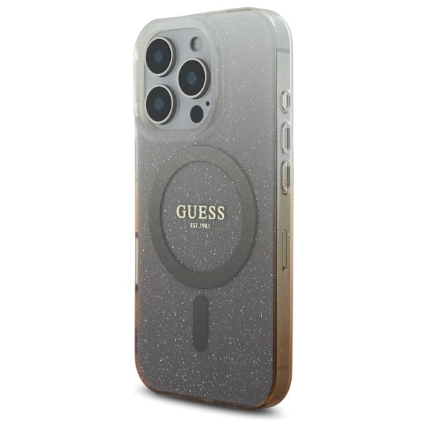 Guess MagSafe dėklas iPhone 16 Pro – rudas