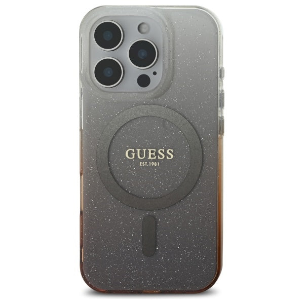 Guess MagSafe dėklas iPhone 16 Pro – rudas