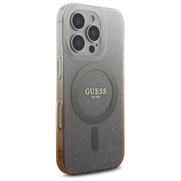 Guess MagSafe dėklas iPhone 16 Pro – rudas