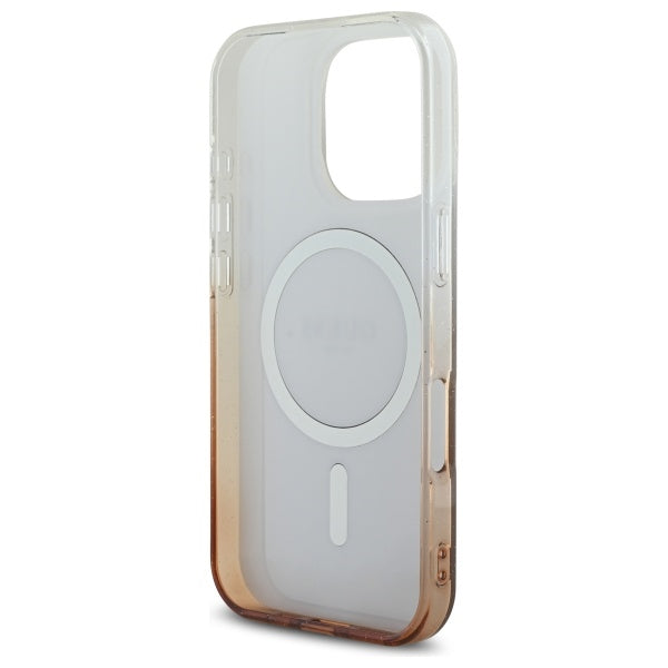 Guess MagSafe dėklas iPhone 16 Pro – rudas