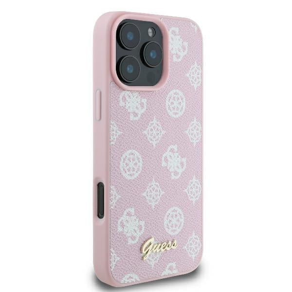 Guess MagSafe dėklas iPhone 16 Pro – rožinis