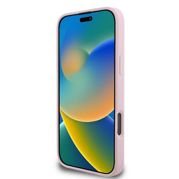 Guess MagSafe dėklas iPhone 16 Pro – rožinis