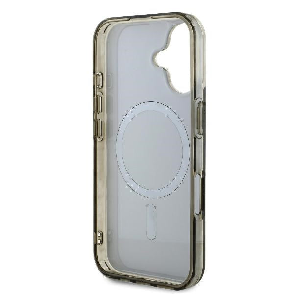 Guess MagSafe dėklas iPhone 16 Plus – rudas