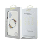 Guess IML Flowers Wreath MagSafe dėklas iPhone 16 Plus – skaidrus