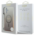 Guess IML Glitter Gradient MagSafe dėklas iPhone 16 Plus – rudas