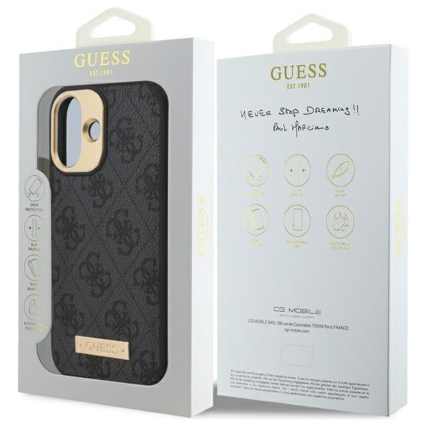 Guess MagSafe dėklas iPhone 16 Plus – juodas
