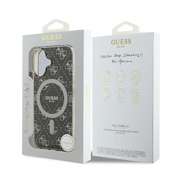 Guess MagSafe dėklas iPhone 16 – rudas
