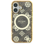 Guess Peony 4G MagSafe dėklas iPhone 16 – rudas