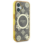 Guess Peony 4G MagSafe dėklas iPhone 16 – rudas