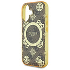 Guess Peony 4G MagSafe dėklas iPhone 16 – rudas
