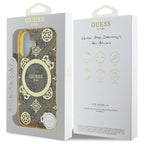 Guess Peony 4G MagSafe dėklas iPhone 16 – rudas