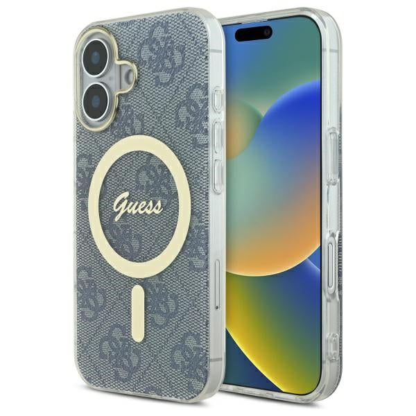 Guess IML 4G MagSafe dėklas iPhone 16 – mėlynas
