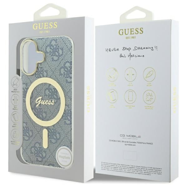 Guess IML 4G MagSafe dėklas iPhone 16 – mėlynas