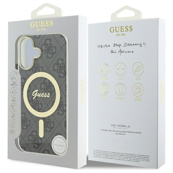 Guess IML 4G MagSafe dėklas iPhone 16 – juodas