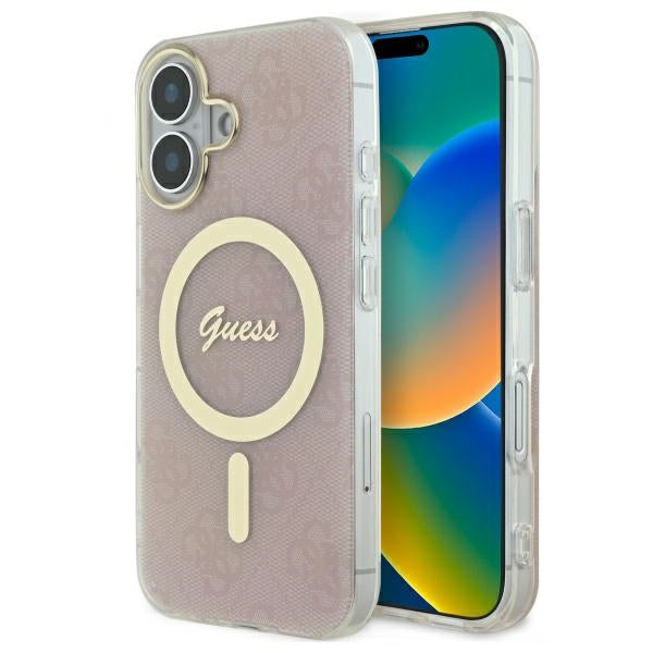 Guess IML 4G MagSafe dėklas iPhone 16 – rožinis