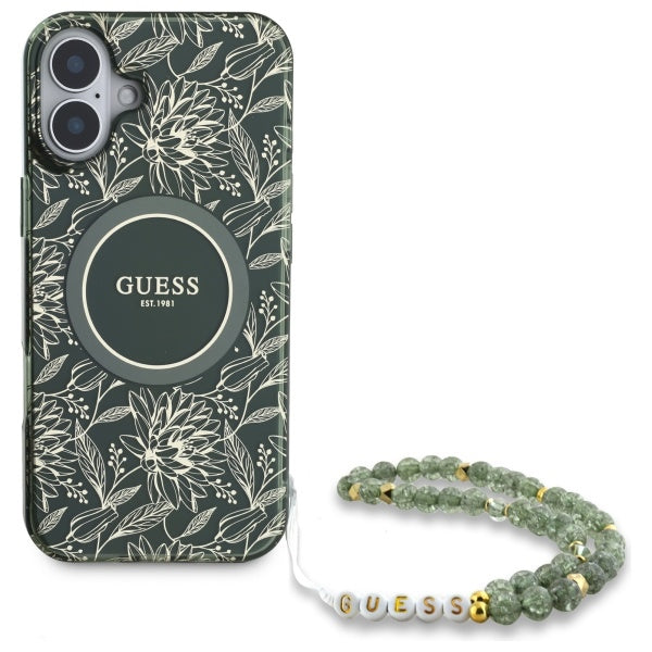 Guess MagSafe dėklas iPhone 16 – žalias