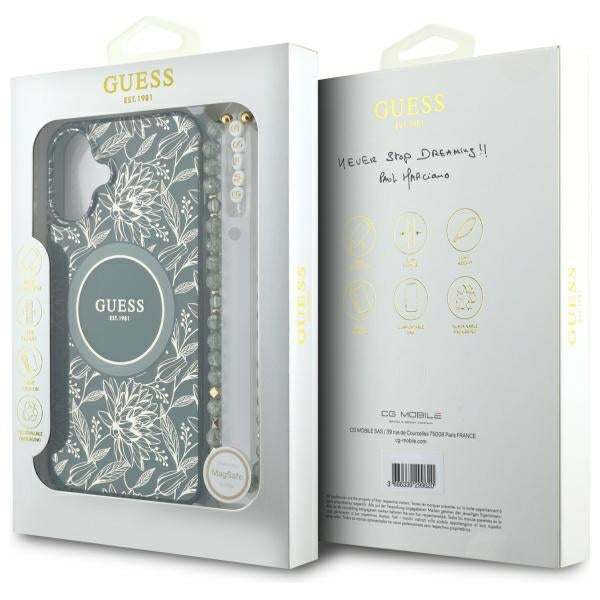 Guess MagSafe dėklas iPhone 16 – žalias