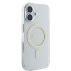 Guess IML Glitter Circle MagSafe iPhone 16 Dėklas – skaidrus