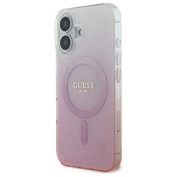 Guess MagSafe dėklas iPhone 16 – rožinis