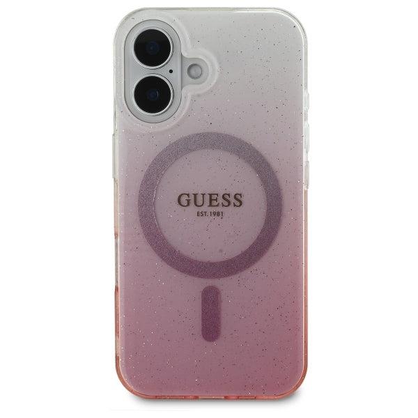Guess MagSafe dėklas iPhone 16 – rožinis