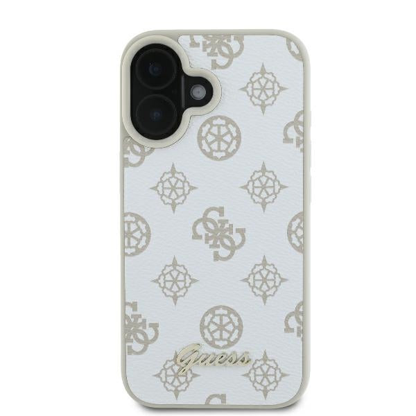 Guess Peony Script Logo MagSafe dėklas iPhone 16 – baltas -- iPhone 16