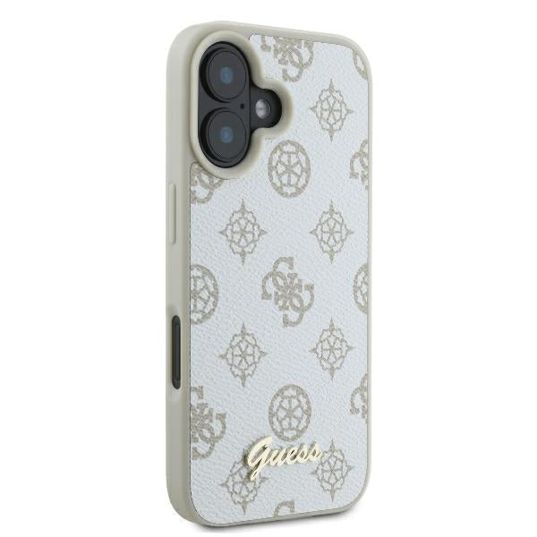 Guess Peony Script Logo MagSafe dėklas iPhone 16 – baltas -- iPhone 16